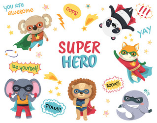 superheroes animals banner Vector Image