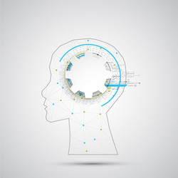 creative brain concept background with triangular vector image