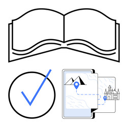 digital storytelling with map navigation vector image