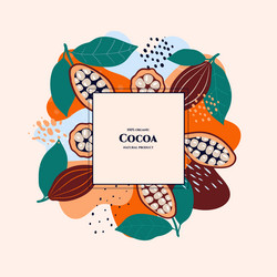 frame with doodle cocoa and abstract elements vector image
