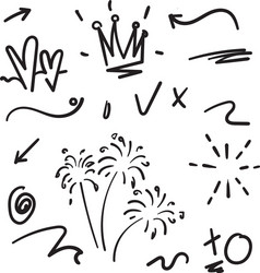 Hand drawn collection design element doodle Vector Image