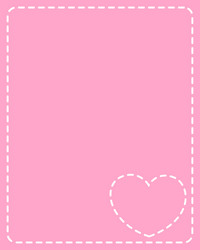 Pink frame with white stitches heart vector