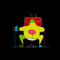 programmer at work sketch for your design vector image