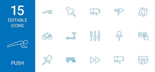 6 push icons Royalty Free Vector Image - VectorStock