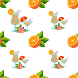 Seamless pattern with the image of oranges vector