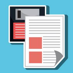 floppy disk with document isolated icon design vector image