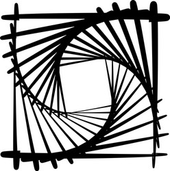 geometric shape design element with inward vector image