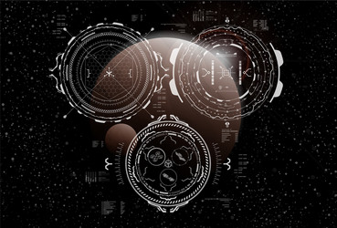 head-up display elements for the spaceship vector image