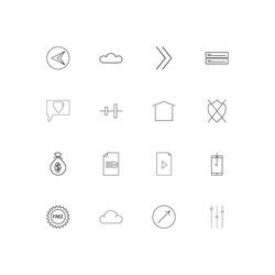 web and text simple linear icons set outlined vector image