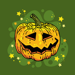 hand drawn halloween pumpkin greeting card vector