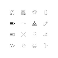 interface linear thin icons set outlined simple vector image