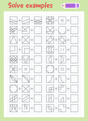 logic exercises for children solve examples math vector image