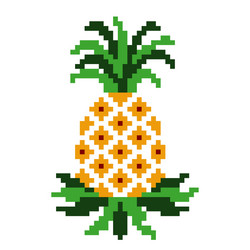 pineapple pixel image for 8 bit game assets vector image