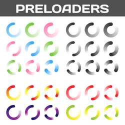 preloaders buffering and loading icon set vector image
