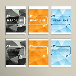 set of brochures for design in abstract style vector image