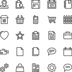 web and mobile ui line icons 19 vector image