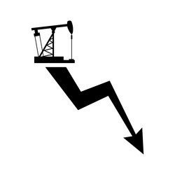 Chart for lower prices oil and petroleum Vector Image