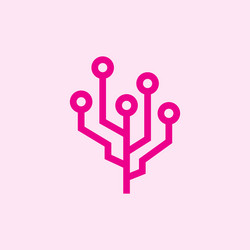 digital tech tree icon abstract technology vector image
