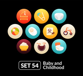 flat icons set 54 - baby and childhood vector