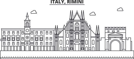 Rimini Skyline - Italy Architecture Vector Image
