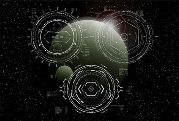 head-up display elements for the spaceship vector image