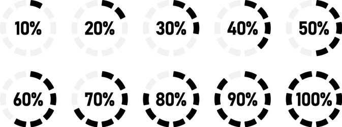 Simple circular loading scale with percentage text vector