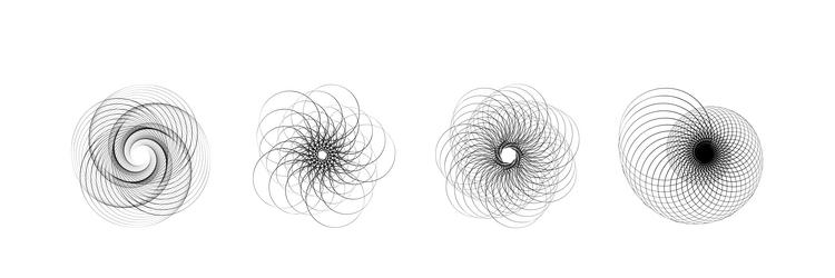 spirograph patterns collection abstract geometric vector image