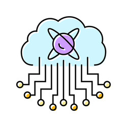cloud computin quantum technology color icon vector image