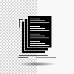 code coding compile files list glyph icon vector image