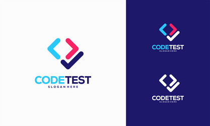 code tester logo template design concept vector image