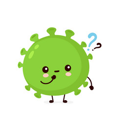 cute happy probiotic bacteria with question mark vector