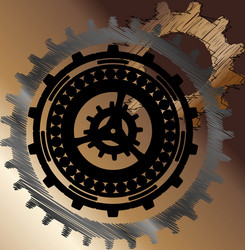 Cog wheel mechanical gear logo frame Royalty Free Vector