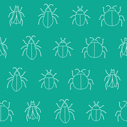 outline bug seamless pattern background for print vector image