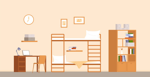 Student dormitory set Royalty Free Vector Image