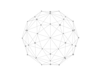 technology abstract shape dots connected by lines vector image