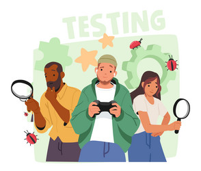 video game software testing fixing bugs mistakes vector image
