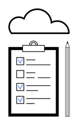 cloud-based task management with checklist vector image