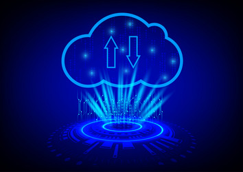 graphics cloud computing concept data transfer vector image