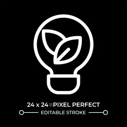 lightbulb with leaves inside line ui icon vector image