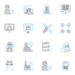 building linear icons set architecture design vector image
