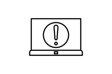 error icon related to setup and action line vector image