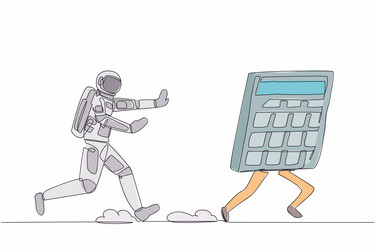 Continuous one line drawing businessman chasing Vector Image