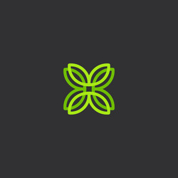 Abstract Green Flower Logo Vector Image
