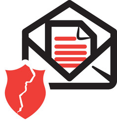 envelope message with security icon design vector image