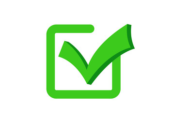 green checkbox with check mark for tasks vector image