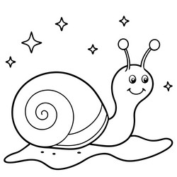 joyful snail with colorful shell and sparkling tra vector image