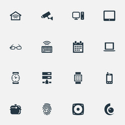 set of simple web icons vector image