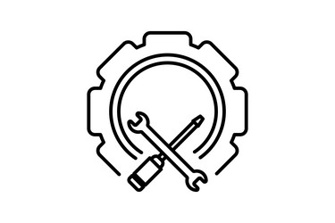 tools icon related to setup and action line vector image
