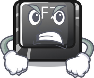angry f7 button installed in computer cartoon vector image