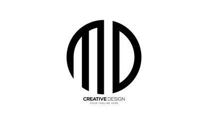 Letter design md circle logo brand Royalty Free Vector Image